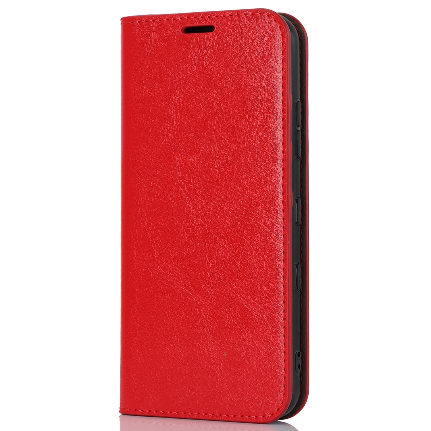 Uniqkart for Kyocera Digno SX3 KYG02 Phone Case Crazy Horse Texture Genuine Cow Leather Stand Wallet Anti-drop Cover - Red Uniqkart for Kyocera Digno SX3 KYG02 Phone Case Crazy Horse Texture Genuine Cow Leather Stand Wallet Anti-drop Cover - Red